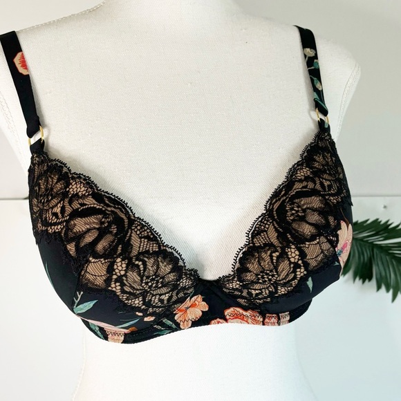 Aubade Sweet Folk Padded Plunge Bra! 32 - Picture 8 of 12